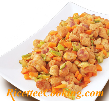 Bocconcini di soia saltati con verdure